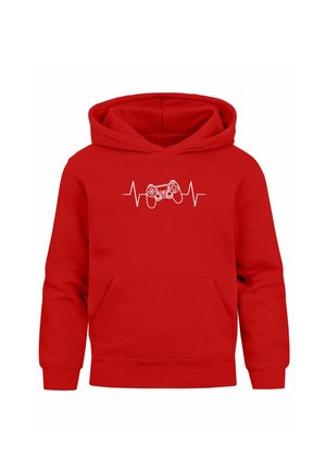 GAMING GAMER ZOCKEN HERZSCHALG KONSOLE - Kapuzenpullover - rot