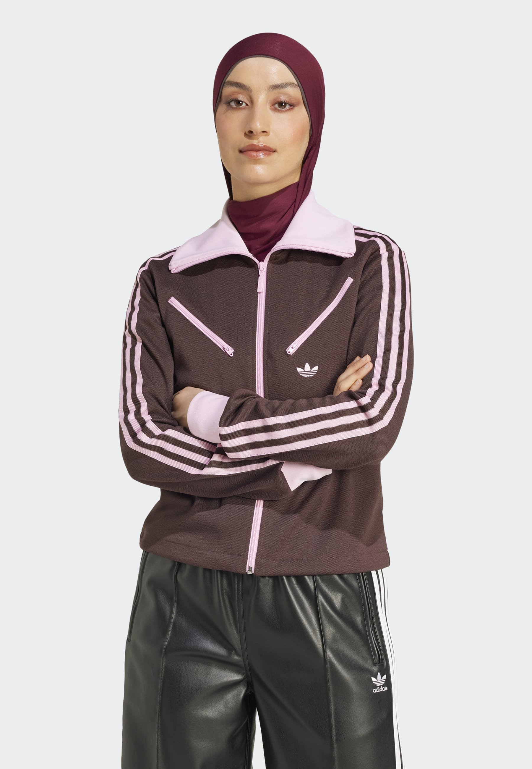 マア adidas Originals MONTREAL - Felpa con zip - shadow brown/marrone