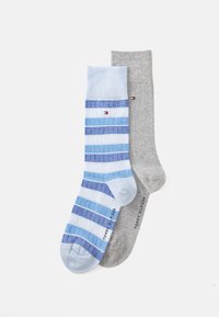 MEN SOCK ONE ROW COLORBLOCK 2 PACK - Čarape - light blue