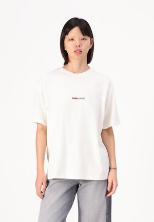 JJXX SANDRA LOOSE SS TEE JRS - Tricou cu imprimeu - egret