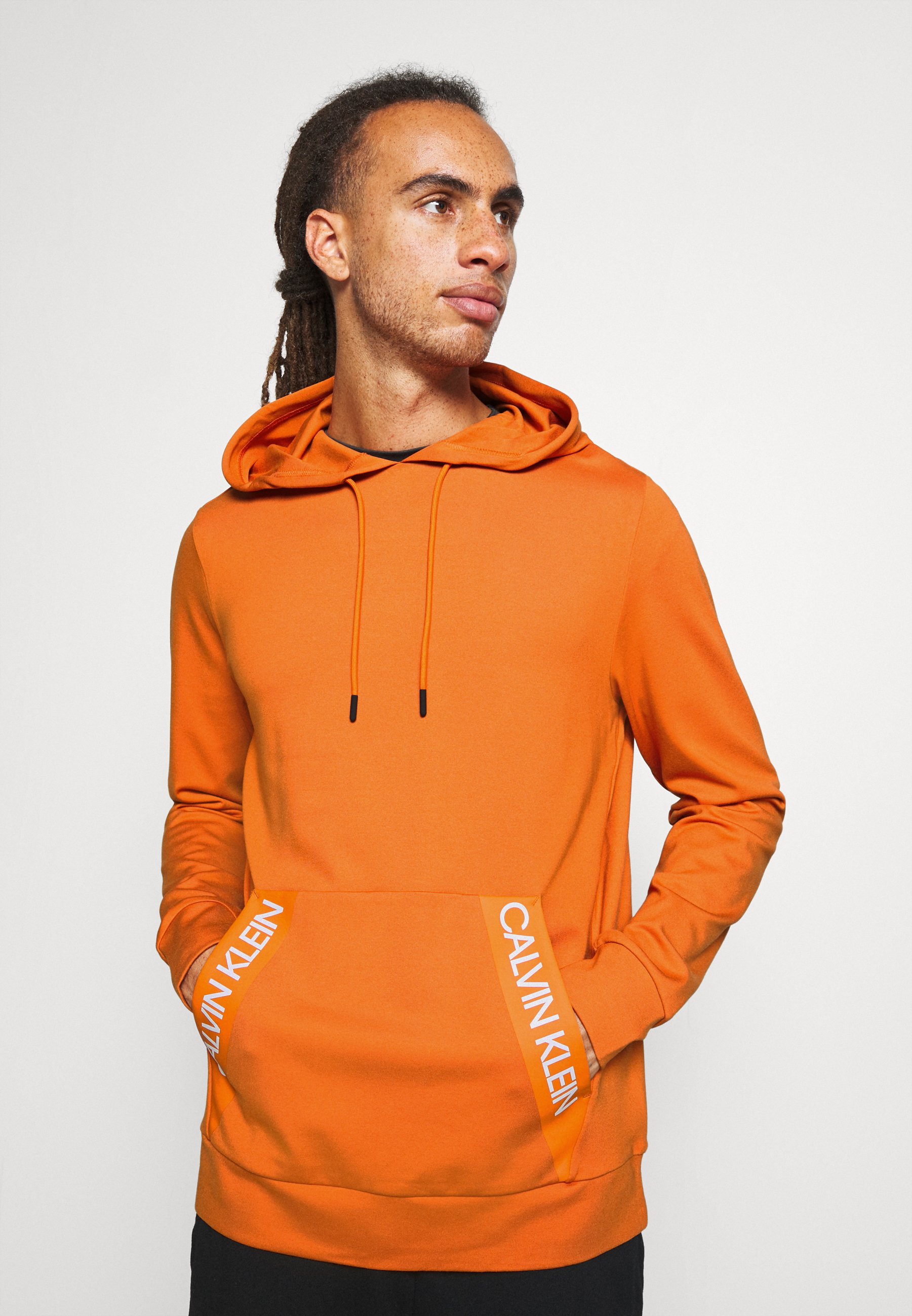 orange calvin klein hoodie