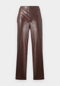 COATED TROUSERS - Pantalon classique - coffee