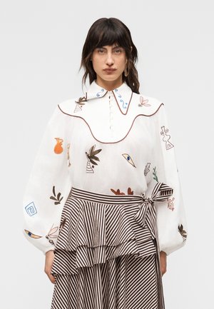 MINA EMBROIDERED - Bluză - cream