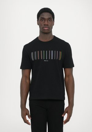 CASUAL FIT STRIPE - Print T-shirt - black