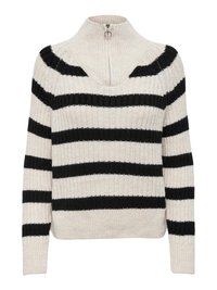 ONLLEISE FREYA ZIP HIGH NECK - Džemper - birch black