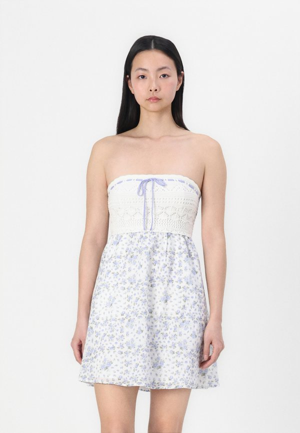 STRAPLESS MIX MINI DRESS  - Day dress