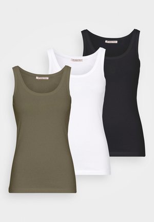 3 PACK - Top - black/white /khaki