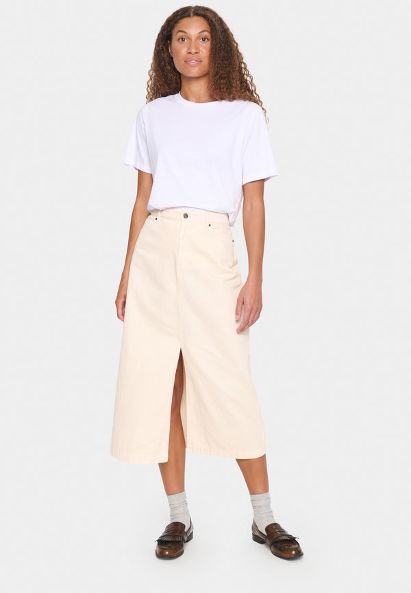 ILUSZ - Denim skirt - creme3
