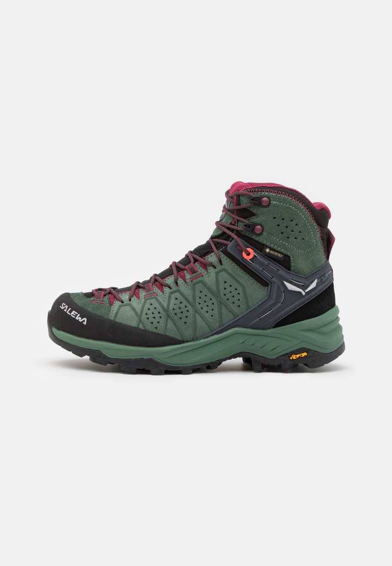 Salewa ALP TRAINER 2 MID GORE TEX - Hiking shoes - duck green/rhododendon