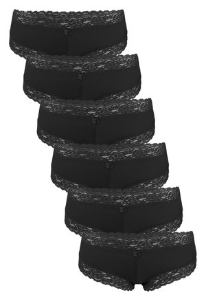 6 PACK LEICHTE HIPSTER MIT SPITZE UND SCHLEIFE - Panties - schwarz set