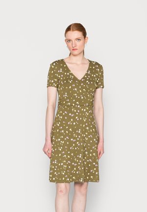 TOM TAILOR PRINTED DRESS - Rochie din jerseu - olive small floral design
