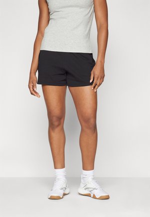 VARSITY EMBROIDERED LOGO SMOCKED WAIST SHORT WITH POCKETS - Pantaloncini sportivi - black