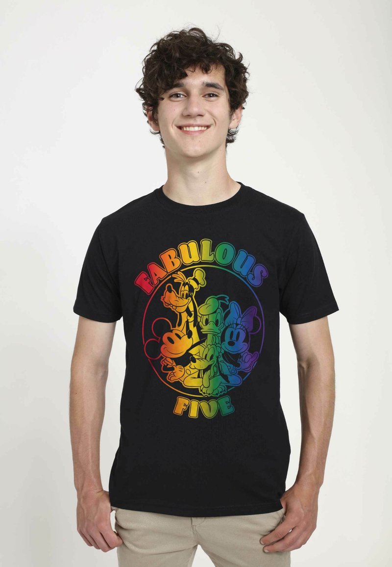 Disney MICKEY MOUSE PRIDEFUL FIVE UNISEX - Camiseta estampada - black