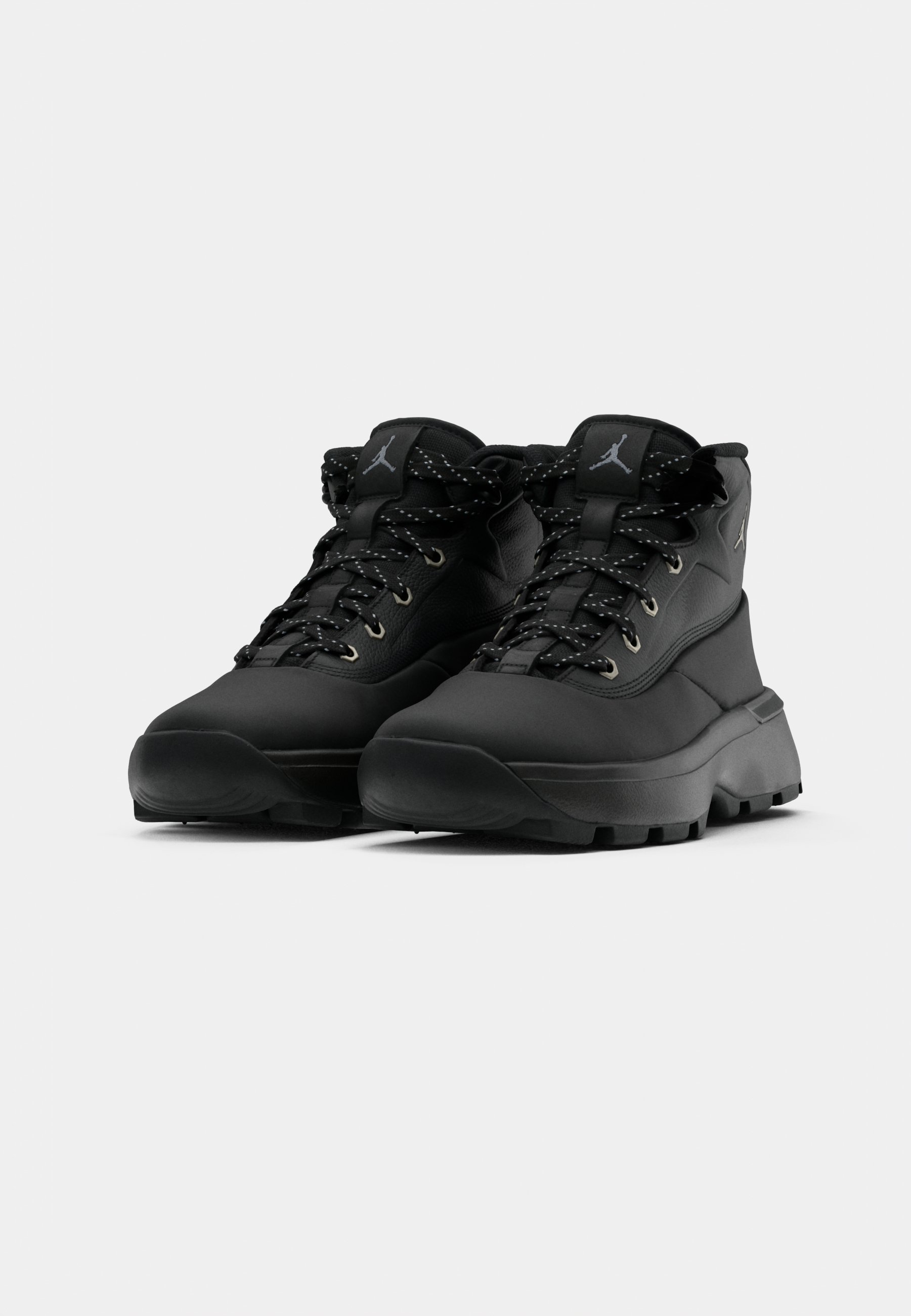 black leather jordan boots