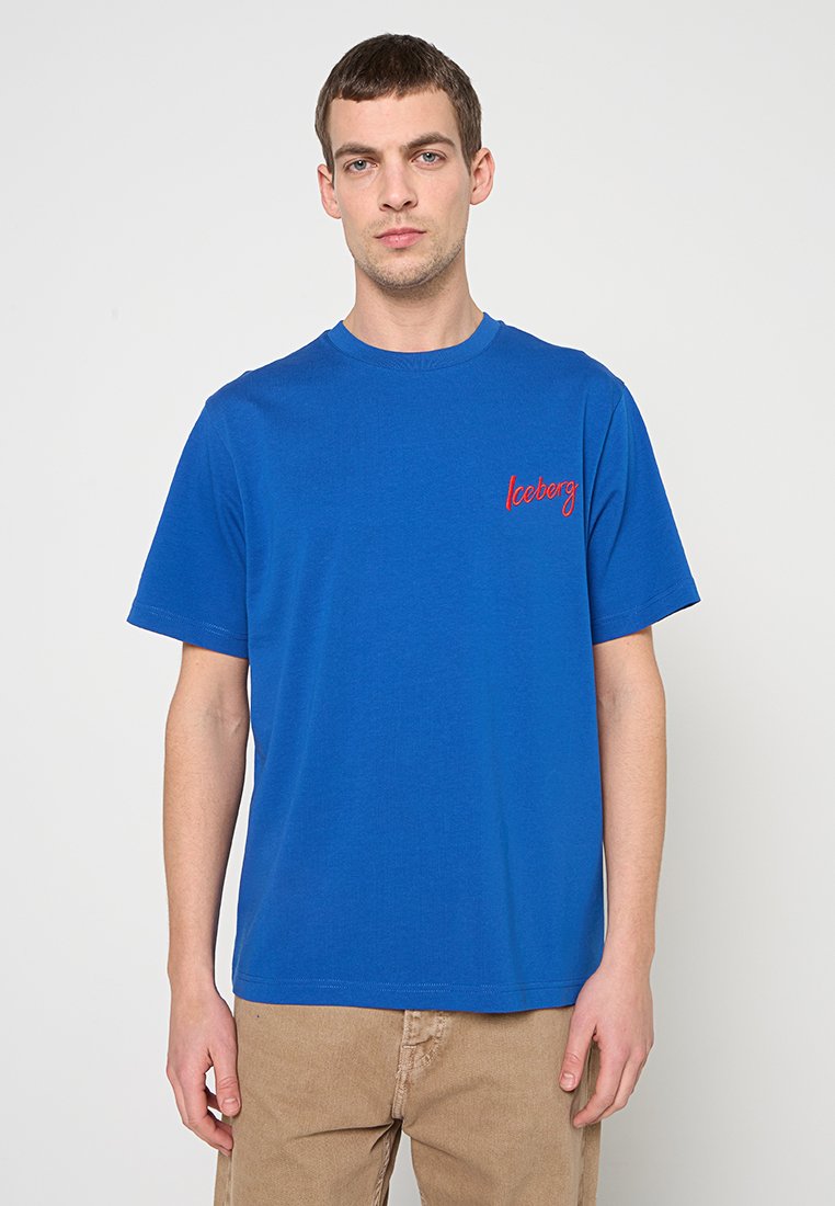 Iceberg T-shirt print koningsblauw
