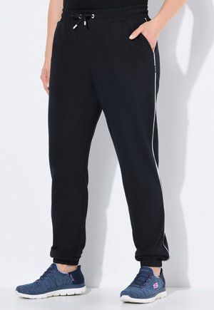CONTRAST PIPING JOGGERS - Tracksuit bottoms - black