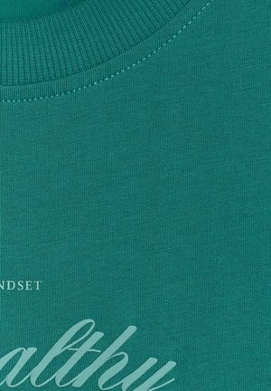 4F, 4F T-SHIRT REGULAR Z NADRUKIEM DAMSKI - BIAŁY L - Print T-shirt - teal
