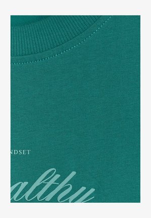 4F, 4F T-SHIRT REGULAR Z NADRUKIEM DAMSKI - BIAŁY L - Print T-shirt - teal