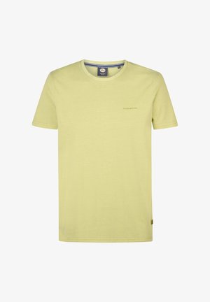 Vaaleankeltainen puuvillapaita, jossa on pyöreä kaula-aukko ja lyhyet hihat. Paidassa on pieni logo painettuna rintaan ja suora helma.