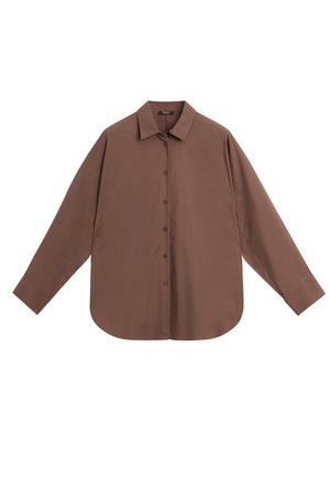 Massimo Dutti, COTTON POPLIN SHIRT - Button-down blouse - dark brown