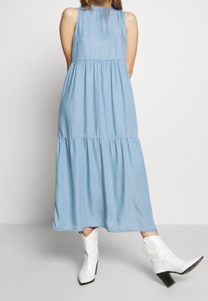 Maxikleid - light-blue denim