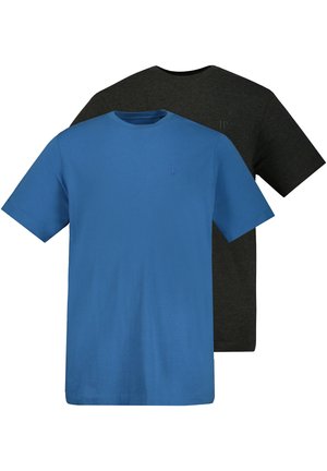 DOPPELPACK RUNDHALS BEQUEME PASSFORM - T-Shirt basic - anthra-melange blau