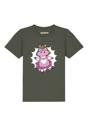 BALLETT UNICORN - T-shirt imprimé - khaki