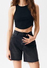 PULL&BEAR Short en jean - mottled black