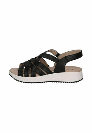 Caprice Sandalen met sleehak - black nappa