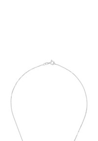 Silberne Kettenhalskette mit feinen Gliedern, einem Karabinerverschluss und einem schlanken, minimalistischen Design.