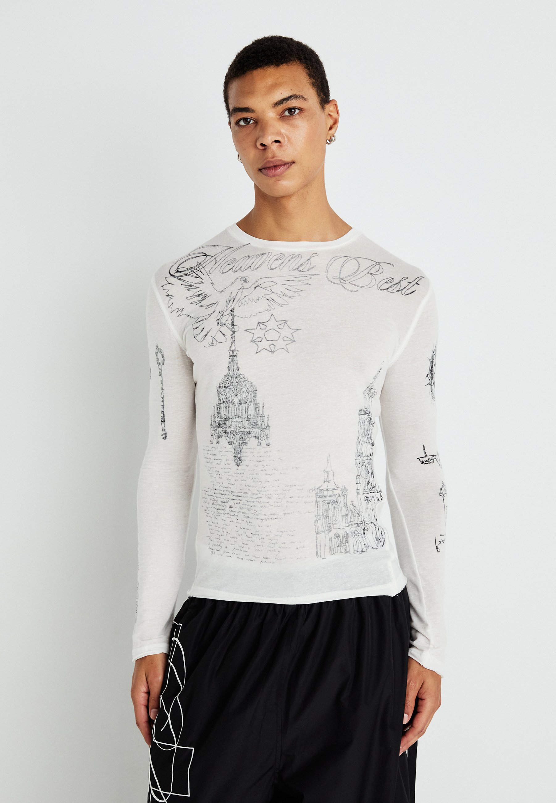 Jaded London TATTOO MIST - Long sleeved top - white/multi-coloured 