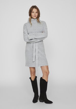 VIROLFIE  - Stickad klänning - light grey melange