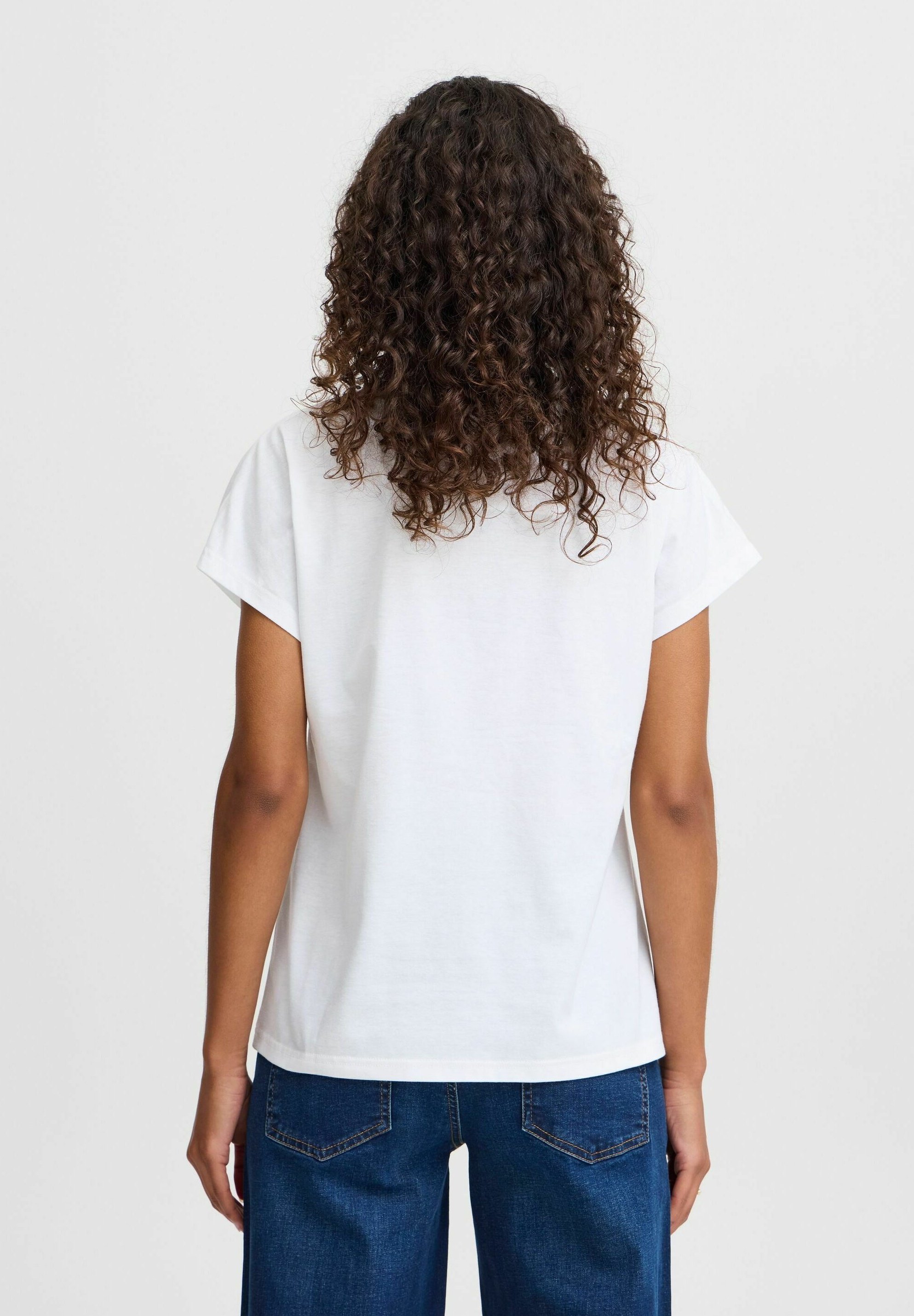 ICHI IXKATHRIN SS2 - Basic T-shirt - cloud dancer w racing