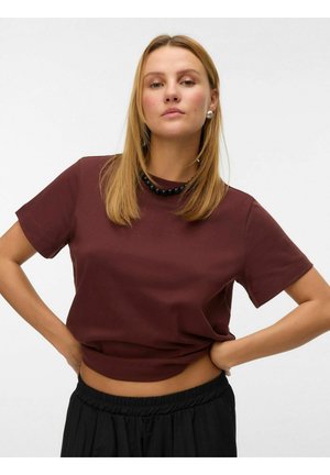 AWNAIMA SS O-NECK  - T-shirts basic - bitter chocolate