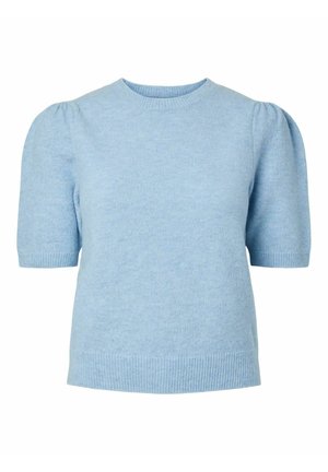 Pieces, KNIT PCALYX T-SHIRT - T-shirt basique - cashmere blue