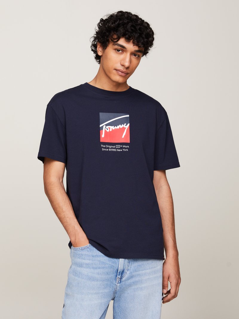 Tommy Jeans DNA TEE - T-shirts print - dark night navy