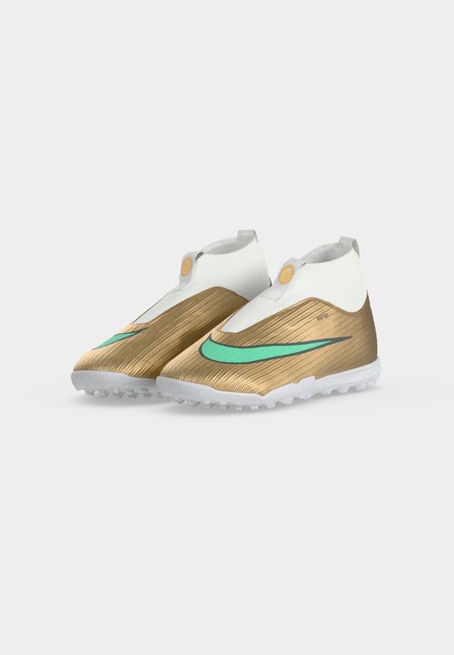 Nike JR MERCURIAL SUPERFLY 11 ACADEMY TF KYLIAN MBAPPE UNISEX - Botines de fútbol para césped - metallic gold-coloured/clear jade — foto 3