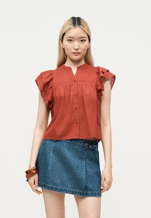 ONLY, ONLFALLULAH FRILL - Chemisier - brick red