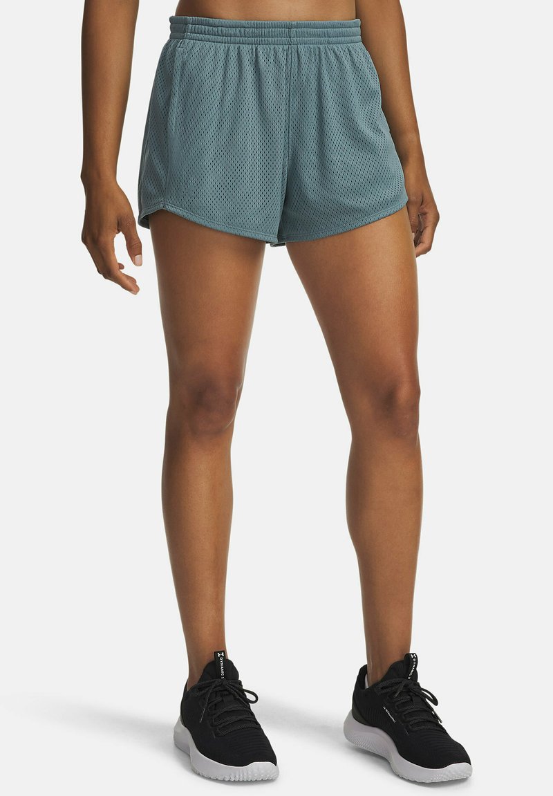 Pantaloni sportivi in rete color teal con vita elastica. Caratterizzati da una vestibilità morbida, una texture traspirante e un orlo laterale per maggiore libertà di movimento.