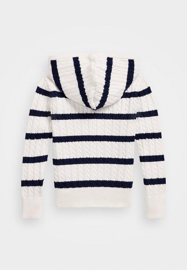 STRIPED COTTON HOODED FULL ZIP SWEATER - Cardigan2