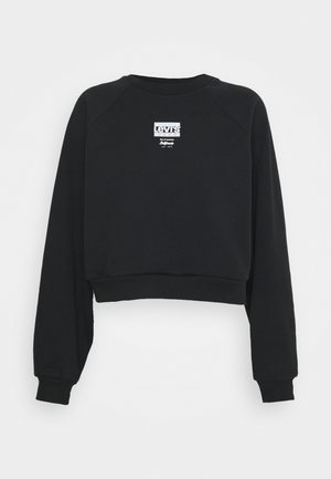 Sweat-shirt noir court à manches longues, col rond, avec un petit logo blanc Levi's sur la poitrine indiquant "San Francisco California est. 1873".