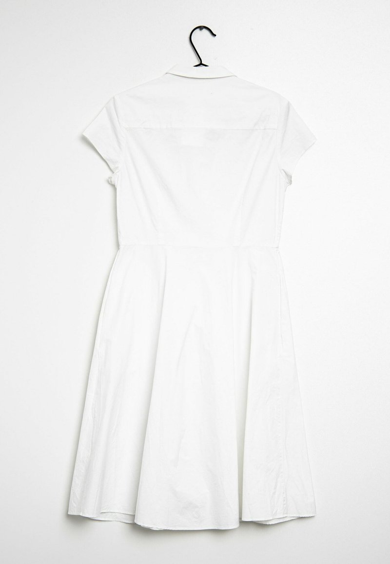 boden white shirt dress Ruffle Bodice Shirt Dress - White Broderie Trim