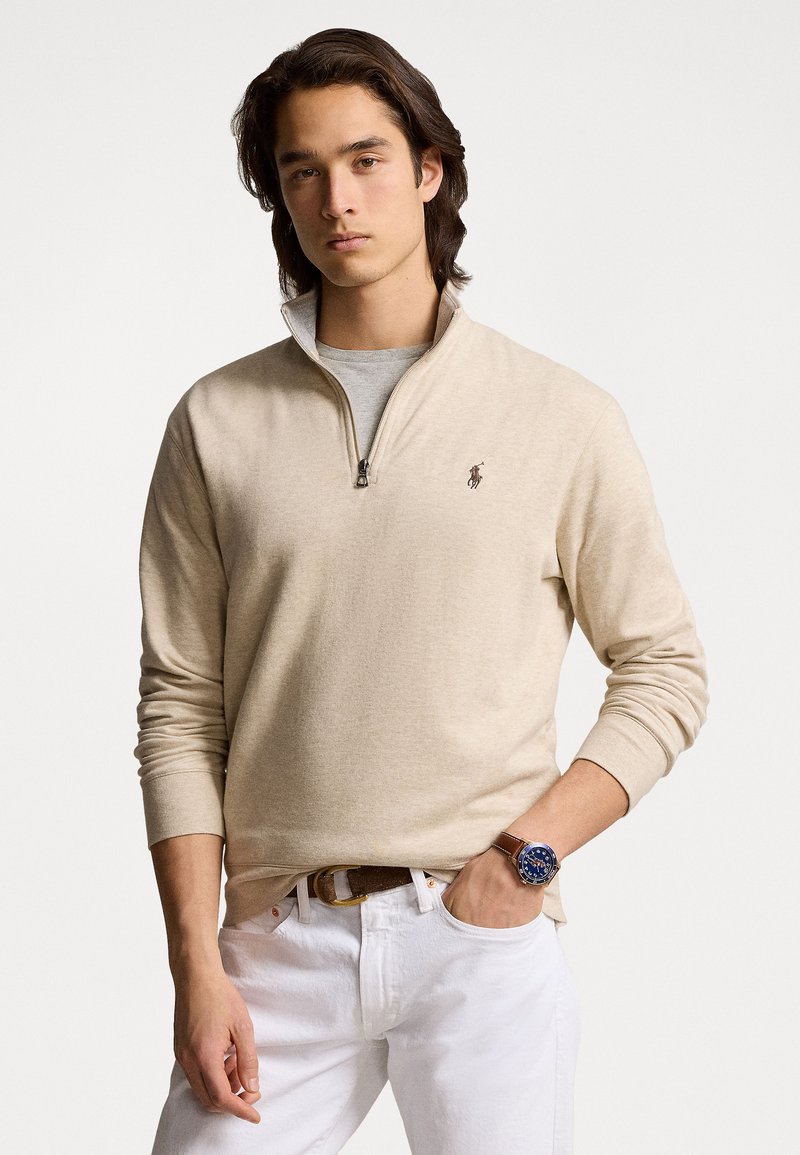 Polo Ralph Lauren LUXURY JERSEY QUARTER ZIP PULLOVER - Sweatshirt - expedition dune heather