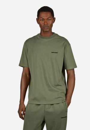 LOGO TEE - T-Shirt basic - washed faded olive black