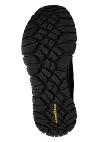 Czarny gumowy spód buta z głębokim, agresywnym bieżnikiem. Posiada podniesione sekcje dla lepszej przyczepności oraz wytłoczone logo "Goodyear" w kolorze żółtym.