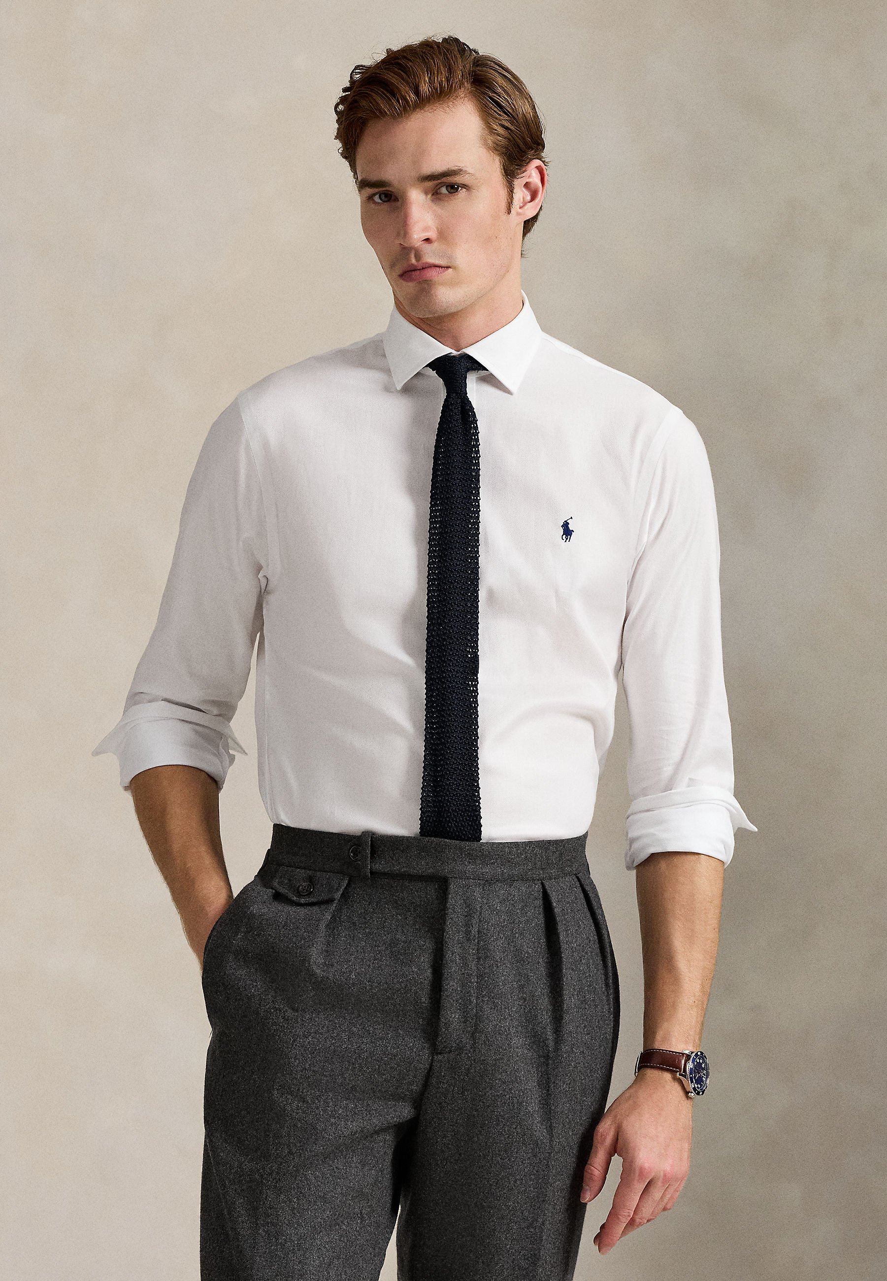 Polo Ralph Lauren SLIM FIT POPLIN SHIRT - Formal shirt - white/dark blue - Zalando.co.uk Polo Ralph Lauren SLIM FIT POPLIN SHIRT - Formal shirt - white/dark blue - Zalando.co.uk