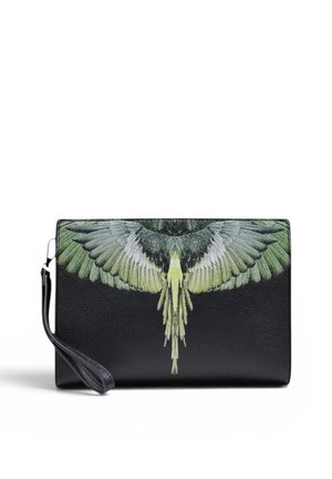County of Milan, ROYAL WINGS  POCHETTE NERA PER UOMO E DONNA UNISEX - Portefeuille - nero