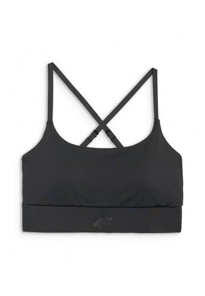4F, 4F BIUSTONOSZ TRENINGOWY Z NISKIM WSPARCIEM - CZARNY L - Sport-bh met light support - deep black