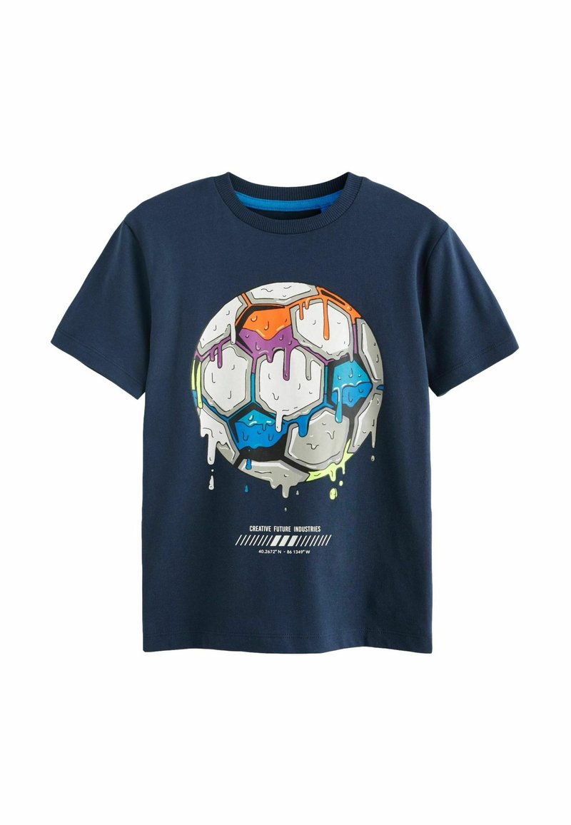 Next SHORT SLEEVE GRAPHIC  REGULAR FIT - Tričko s potlačou - navy football