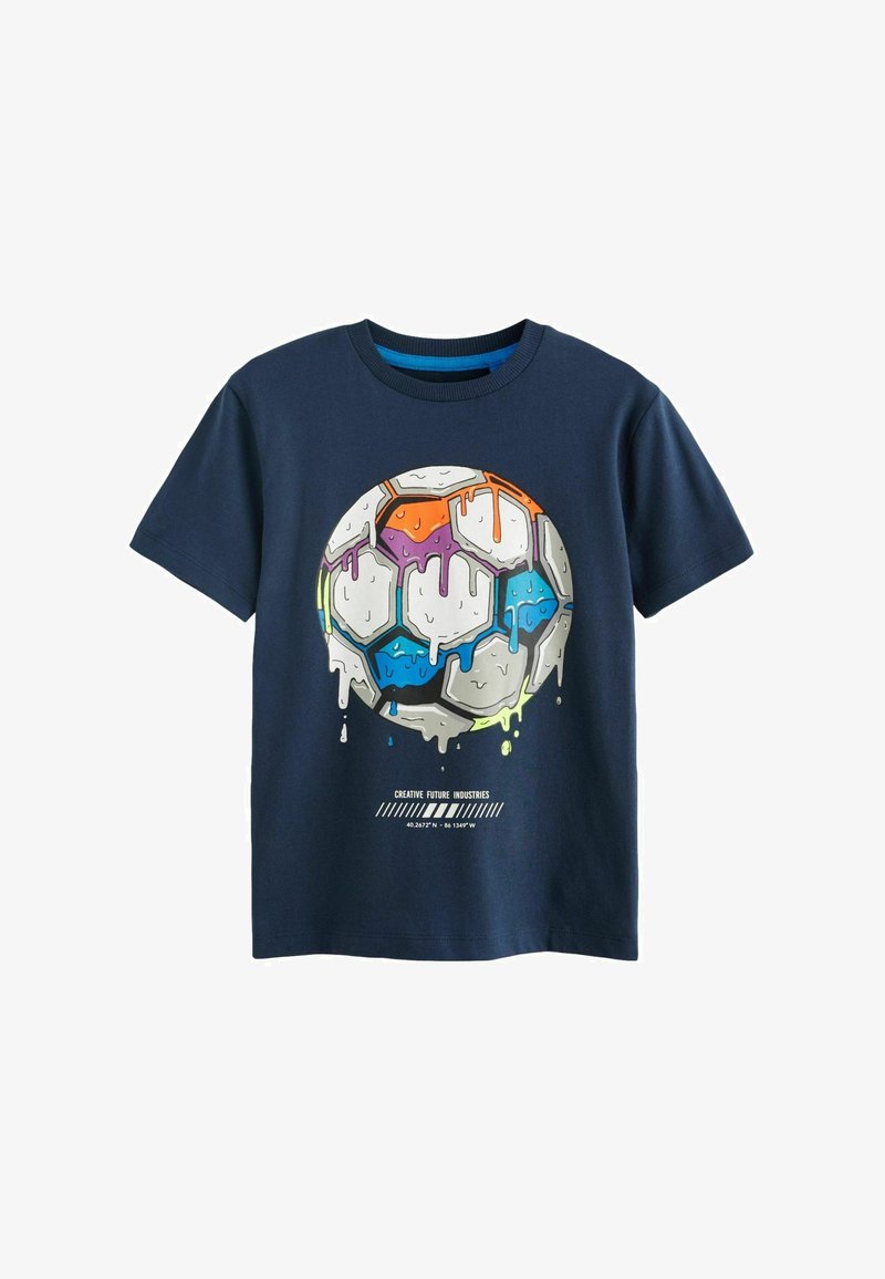 Next SHORT SLEEVE GRAPHIC - REGULAR FIT - Apdrukāts T-krekls - navy football